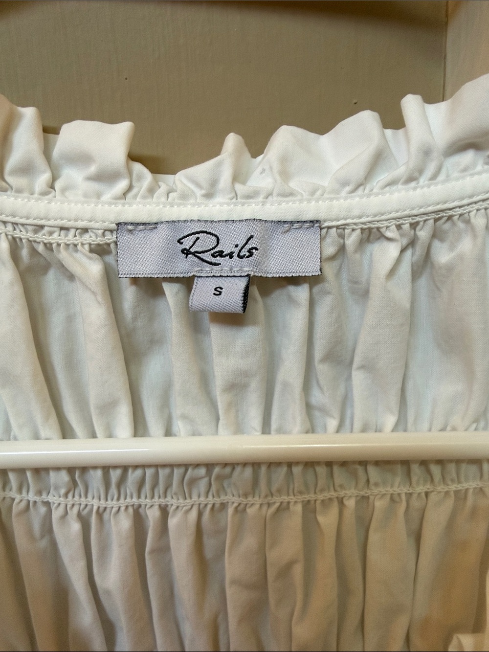 Rails Portia White Smocked Peplum Tie-Front Blouse - Picture 4 of 4